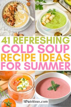 Cold Soup Recipes Summer, Chilled Soup Recipes, 7 Day Cabbage Soup Diet, Cold Soup Recipes, Strawberry Soup, Avocado Soup, Chilled Soup