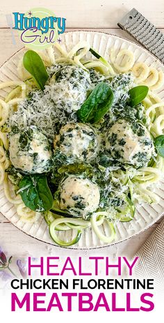 healthy chicken florentie meatballs on a plate