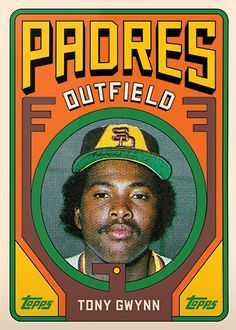 a baseball card with a man wearing a hat on it's head and the words padres outfield