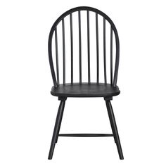 a black wooden chair against a white background