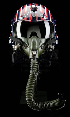 an air force helmet with goggles on it's face and the words avlond written in red, white, and blue