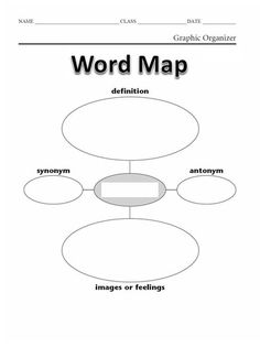 the word map worksheet is shown in this graphic diagram, which shows what words are