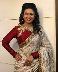 15 Awesome Pics of Divyanka Tripathi in Saree Boat Neck Blouse Design, Boat Neck Blouse, Saree Blouse Neck Designs, Blouse Back Neck Designs, Wedding Blouse Designs, Sari Blouse Designs, Silk Saree Blouse Designs, Blouse Designs Silk, Elegant Blouse Designs