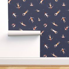 a wallpaper with birds flying in the sky and on it's back ground