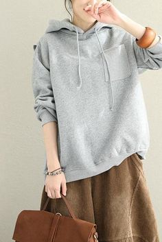 Fabric: Fabric has no stretchSeason:     Spring .Fall .WinterType: Fleece Sleeve Length: Long sleeveColor:    Gray .Green .BlackShirts Length:  ShortStyle: CasualMaterial:     Cotton Neck Type: HoodieSilhouette:  LooseOne Size(Fit S/M/L):Length:61 cm .Bust:120 cm .Sweep:114 cm .Shoulder Wide:54.5 cm .Sleeve:45.5 cm Plain Winter Sweatshirt, Comfortable Stretch Hoodie For Fall, Cozy Gray Fleece Sweater, Fall Hoodie With Pockets And Stretch, Casual Long Sleeve Sweater With Drawstring Hood, Casual Long Sleeve Hooded Sweater, Stretch Hoodie With Pockets For Fall, Gray Comfortable Cozy Fit Hoodie, Heather Grey Long Sleeve Hoodie With Pockets