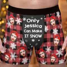 This Men's Boxer Briefs is a personalized and often intimate clothing option that allows men to express their unique style or ladies to create funny gifts for their loved ones. Whether you're looking for custom underwear for yourself or as a special present, this is a good choice for any occasion: Birthdays, Valentine's Day, Christmas, wedding gifts, Father's Day and more. Features: Material: Polyester Print area: All over print Size: available XS-5XL for men Please allow 0.5 - 1 inch difference Custom Boxers, Snow Gifts, Funny Husband, Men's Boxers, Christmas Wedding Gifts, Husband Anniversary, Anniversary Funny, Husband Humor, How To Make Snow