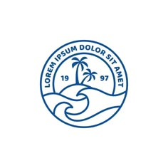 a blue and white logo with the words, tourism dollar stamet on it