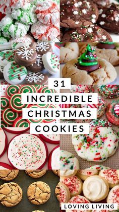 collage of christmas cookies with text overlay