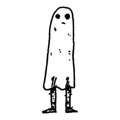 a black and white drawing of a cartoon character standing with his legs crossed in front of him