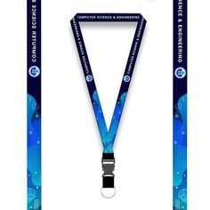 the lanyard is designed to look like it's made out of blue material