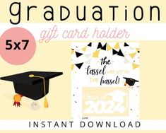 graduation gift card holder with an image of a graduate's cap and tassel