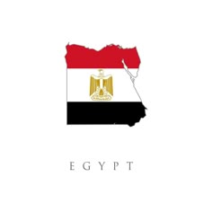 the flag and map of egypt