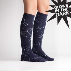 Space Socks, Navy Socks, Sock It To Me, Womens Knee High Socks, Big Calves, Sourpuss Clothing, Cute Socks, Shoe Gifts, Knee Socks