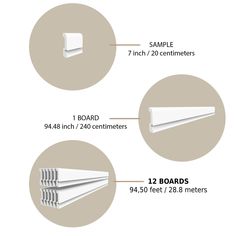 three different types of gutter guards with the names and numbers on each one side