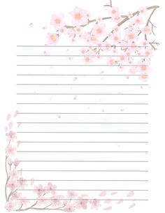 a lined paper with pink flowers on it