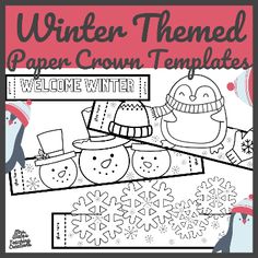 winter themed paper crown templates