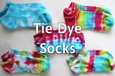 tie - dye socks with different colors and patterns