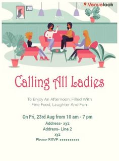 a flyer for a women's club called calling all ladies