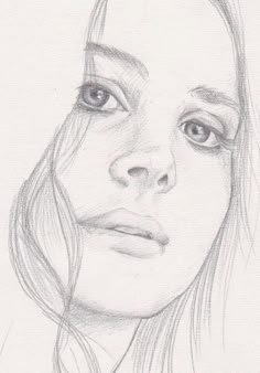 a pencil drawing of a woman's face