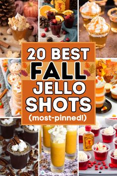 the top 20 best fall jello shots most - pinned in orange and white