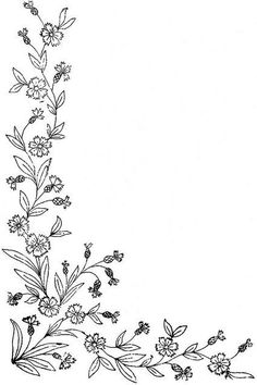 a black and white drawing of flowers