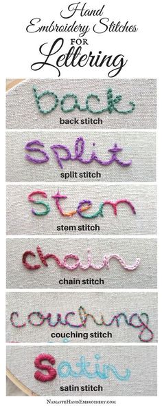 embroidery stitches for lettering book with instructions