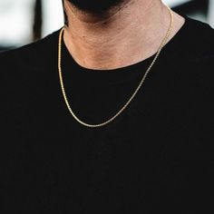 Brand New! Real 100% Solid 10k Gold! 1.8mm Chain Width And 20" Length! Stamped! Stainless Steel Chain Necklace, Gold Rope Chains, Mens Chain Necklace, Unisex Necklace, Hip Hop Jewelry, Men's Necklace, Diy Schmuck, Gold Plated Necklace, Metal Necklaces