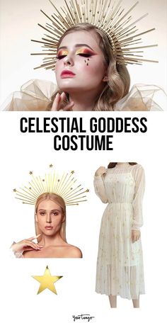 75 Best Last Minute Halloween Costumes For Procrastinators In 2021 | YourTango Plus Size Sun Goddess, Celestial Costume Halloween, Celestial Goddess Costume, Celestial Halloween Costume, Diy Goddess Costume, Goddess Costume Ideas, Celestial Witch Costume, Sun Halloween Costume, Moon Goddess Costume