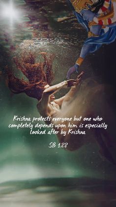 an image of two people under water with a bible verse above them that reads, fishing protects everyone but one who completely defends upon him