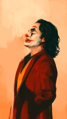 a digital painting of a man with his face painted like the joker from it's movie