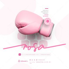 a pink boxing glove with the word nosa written below it on a white background