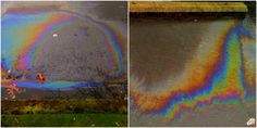 three different images of the same rainbow