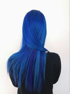 Vang Hair, Hairstyles For Ladies, Back Braid, Sleek Ponytail Hairstyles, Hot Blue, Bright Hair Colors