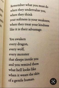 an open book with the words, you awake every dragon and sleep inside them is like what it looks like