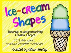 an ice cream shape with the words ice cream shapes on it and a yellow background