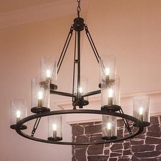 UQL2131 Industrial Chandelier, 30H x 33W, Estate Bronze Finish, Valencia Collection - Urban Ambiance Small Kitchen Update, Modern Farmhouse Chandelier, Luxury Industrial, Indoor Chandelier, Best Dining Room, Luxury Chandeliers, Transitional Chandeliers, Industrial Chandelier, Texas House