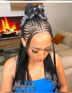 Feed In Braids Hairstyles, Box Braids Hairstyles For Black Women, Protective Hairstyles Braids, Cool Braid Hairstyles, Braids With Beads, Pretty Braided Hairstyles