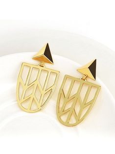 Ruahh Geometric Statement Earrings - Ruahh Geometric Statement Earrings, Elegant Designs, Free Post, Geometric Earrings, Allergies, Statement Earrings, Elegant Design, 18k Gold, Enamel Pins