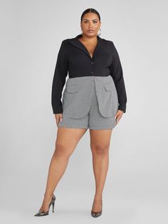 Fashion To Figure Plus Size, Blazer Romper, Plus Size Romper, Suspender Pants, Bodycon Jumpsuit, Fashion To Figure, Pullover Cardigan, Houndstooth Blazer, Classic Blazer