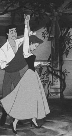 an animated image of a man and woman dancing