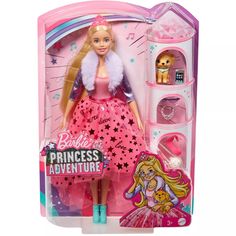 barbie princess adventure doll in pink dress with accessories