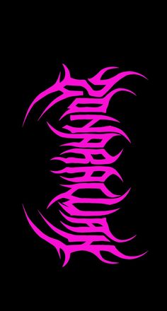 a black background with pink lines in the shape of a dragon's head on it