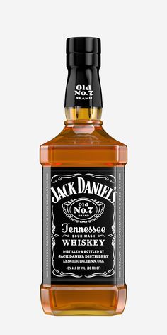 a bottle of jack daniels whiskey on a white background