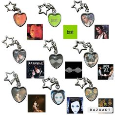 music/albums heart star keychains price is for one! pendant is 25mm or 1 inch! free shipping! - my chemical romance three cheers for sweet revenge evanescence fallen charli xcx brat alice in chains jar of flies jeff buckley grace arctic monkeys am the smashing pumpkins melon collie and the infinite sadness pierce the veil selfish machines ethel cain preachers daughter Arctic Monkey Necklace, Ghost Keychain Taylor Swift, Soda Can Heart Necklace, Chase Atlantic Keychain, Gifts For Weird Friends, Eddie Munson Jewelry, Small Craft Gifts, Smell Like Cherry Metal Family, Crafty Gifts For Friends