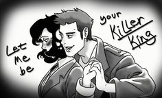 a drawing of two people talking to each other with the caption'let me be your killer kids '