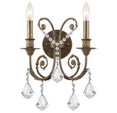 Sconces LightingDirect.com english bronze hand polished crystal $230 each. Wall Sconces Diy, Victorian Wall Sconces, Crystorama Lighting, Hand Painted Frames, Iron Wall Sconces, Candle Wall, Light Crystal