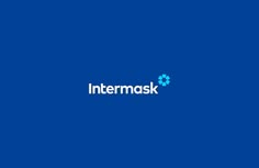 the intermask logo on a blue background