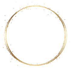 gold glitter circle frame on white background