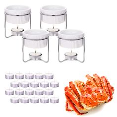 PRICES MAY VARY. 4 pcs ceramic cups & 20 pcs tealight candles: This set contains 4 pieces of ceramic butter warmers, 4 pieces of metal brackets and 20 pieces of tea light candles, ceramic warmers 4oz capacity, 3.54 inches in diameter, 2.16 inches in height. Durable ceramic material & smokeless candle: The butter warmer is made of high-quality, durable and high-temperature resistant ceramics with uniform heat conduction. There are solid metal brackets, which are durable, and there is a tea light Butter Warmer, Chocolate Cheese, Tealight Candles, Fondue Set, Candle Set, Tea Light Candles, Cheese Fondue, Tealight, Ceramic Cups