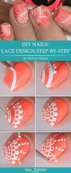 So cool maybe different color in my opinion but still awesome Diy Nails Designs, Diy Nails Easy, Lace Nail Art, Easy Designs, Lace Nails, Nails Easy, Super Nails, Diy Nail Designs